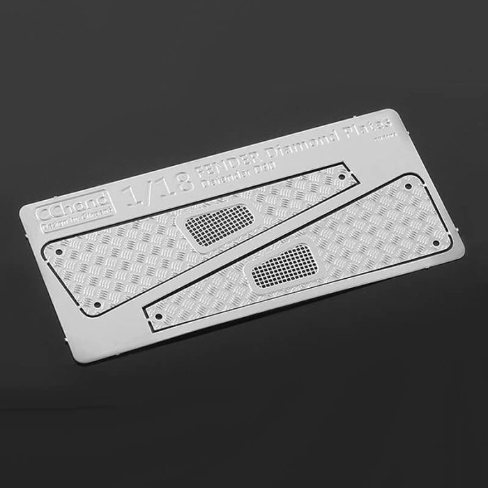 RC4WD METAL FRONT SIDE HOOD DIAMOND PLATES FOR 1/18 GELANDE D90 - Image 1