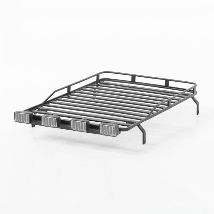 RC4WD ROOF RACK WITH LIGHT PODS FOR 1/18 GELANDE D90 (BLACK) - Image 1