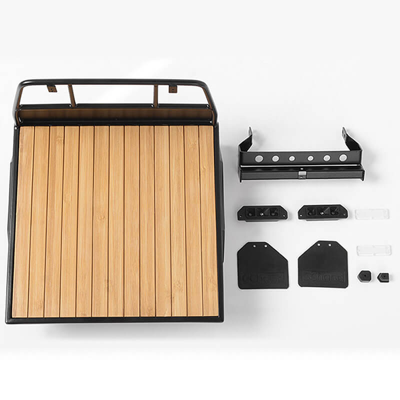 image RC4WD WOOD FLATBED W/MUDFLAPS FOR MOJAVE II FOUR DOOR BODY SET - Image 1