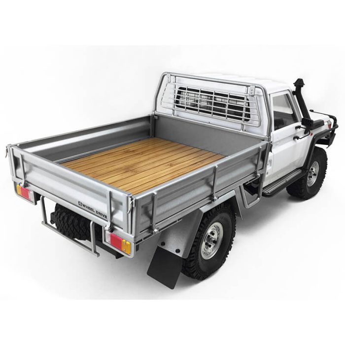 RC4WD KOBER REAR BED W/TYRE HOLDER & MUD FLAPS FOR RC4WD TF2 LWB TOYOTA LC70 (SILVER) - Image 1
