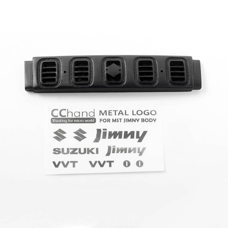 image RC4WD FRONT GRILLE FOR MST 1/10 CMX W/ JIMNY J3 BODY W/ FRONT METAL DECALS - Image 1