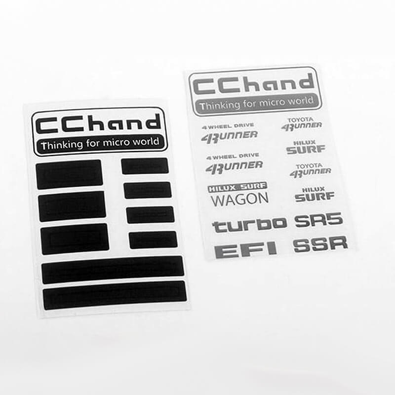 image RC4WD METAL LOGO DECAL SHEET FOR 1985 TOYOTA 4RUNNER HARD BODY - Image 1