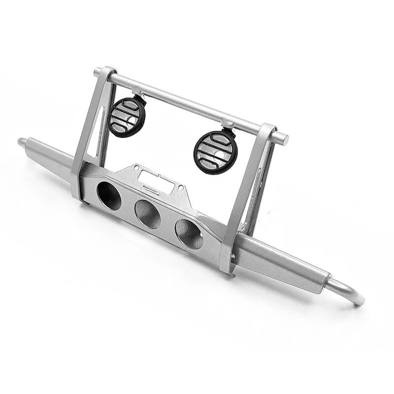 image RC4WD SHIRYA FRONT WINCH BUMPER W/ LIGHTS FOR VANQUISH VS4-10 ORIGIN BODY (SILVER) - Image 1