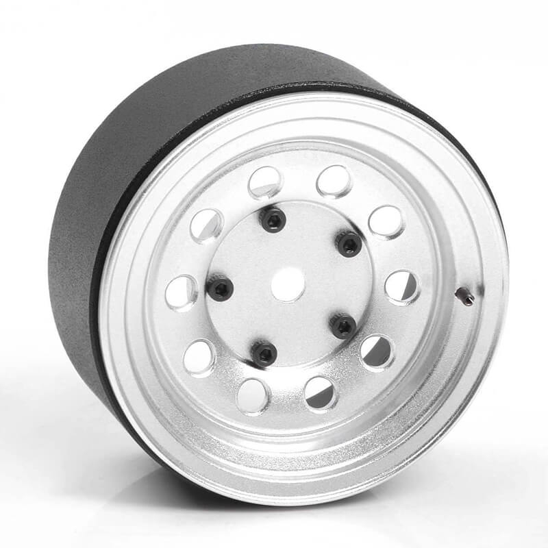 image RC4WD BURATO 2.2" BEADLOCK WHEELS W/ CENTER CAPS (SILVER) - Image 1