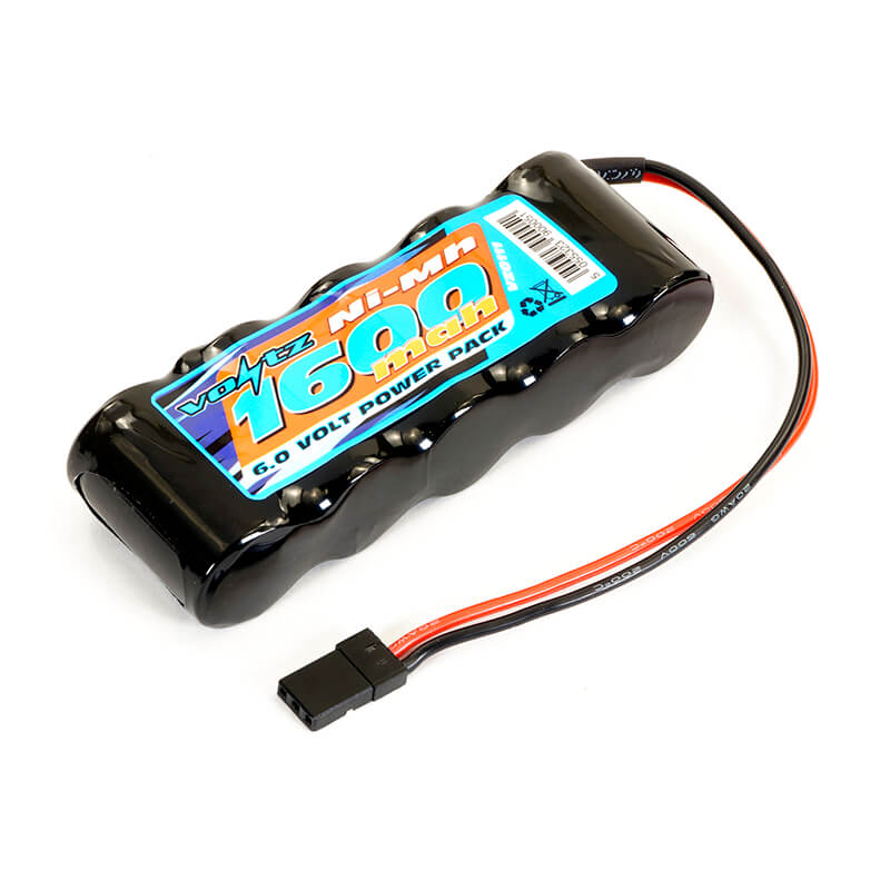 image Voltz 1600Mah 6.0V RX Straight Battery w/ JR Plug - Image 1