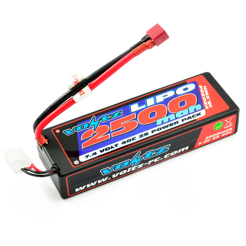 image VOLTZ 2500mah 2S 7.4V 40C HARDCASE LIPO BATTERY STICK PACK - Image 1