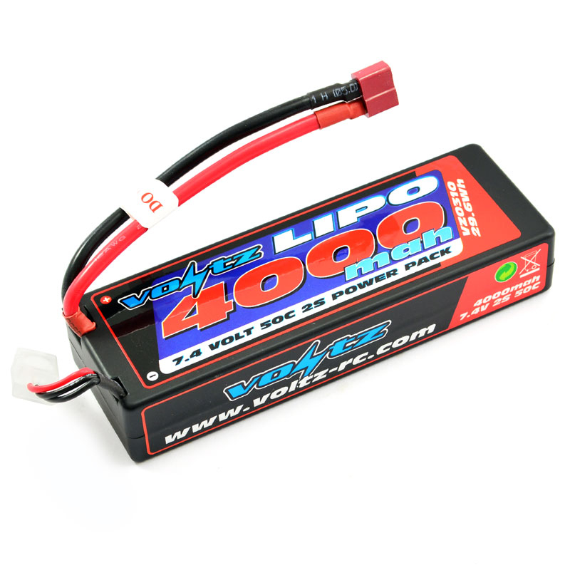image VOLTZ 4000mah 2S 7.4V 50C HARDCASE LIPO BATTERY STICK PACK - Image 1
