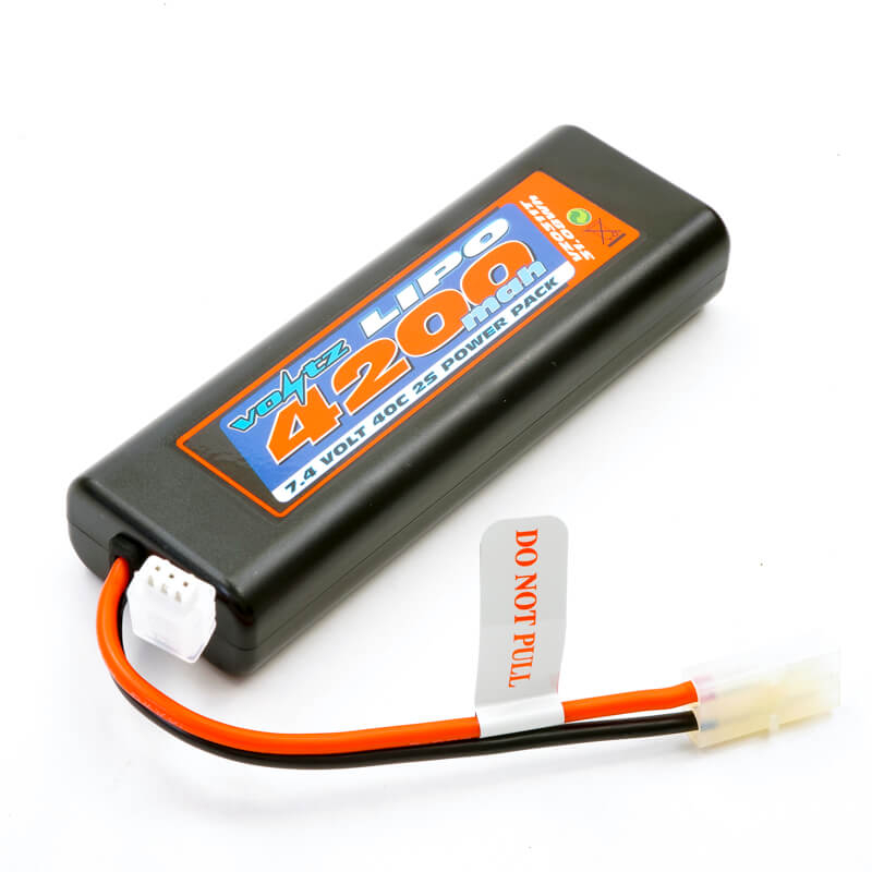 image VOLTZ 4200mah ROUND/OVAL CASE 2S 40C 7.4V LIPO STICK PACK - TAMIYA - Image 1