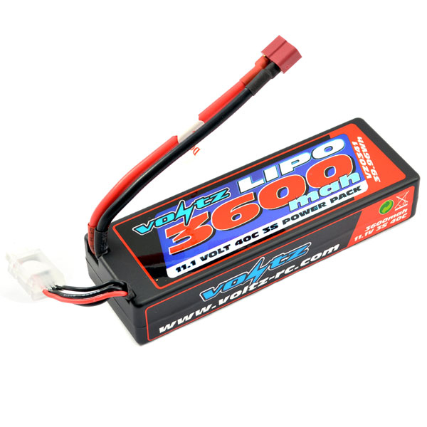 image VOLTZ 3600mAh HARDCASE 3S 11.1V 40C LIPO STICK LOW PRO (2S SIZE) - Image 1