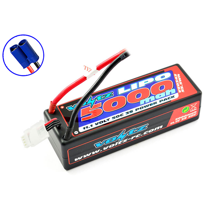 image VOLTZ 5000mah HARD CASE 11.1V 50C LIPO STICK PACK EC5 - Image 1