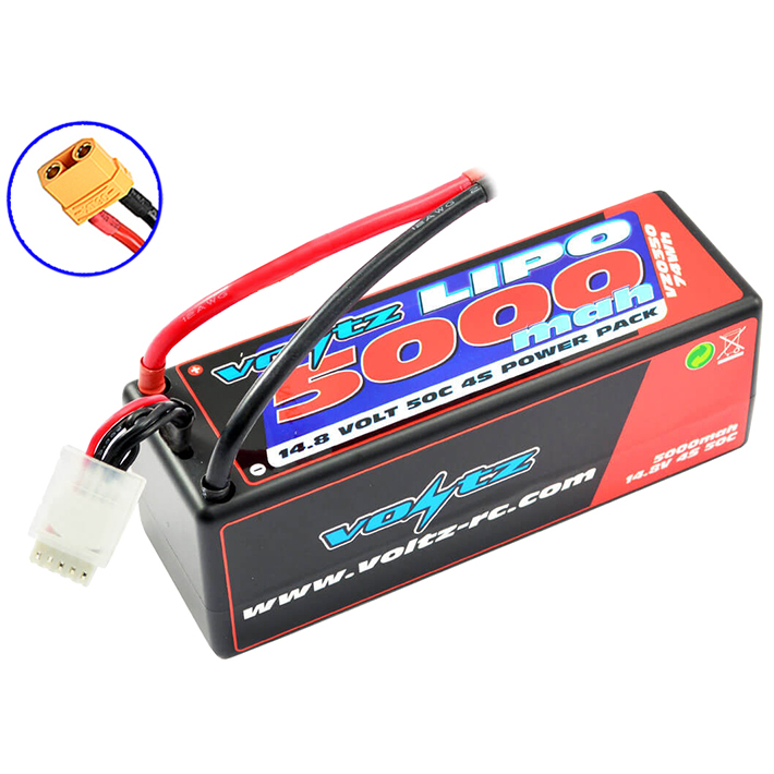 image VOLTZ 5000mah HARD CASE 14.8V 50C LIPO STICK PACK XT90 - Image 1