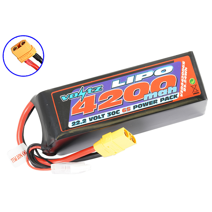 image VOLTZ 4200MAH 22.2V 30C LIPO BATTERY w/XT90 - Image 1