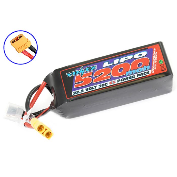 VOLTZ 5200MAH 22.2V 30C LIPO BATTERY w/XT90 - Image 1
