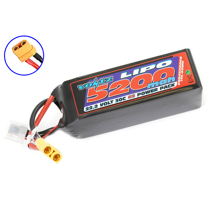 image VOLTZ 5200MAH 22.2V 30C LIPO BATTERY w/XT90 - Image 1