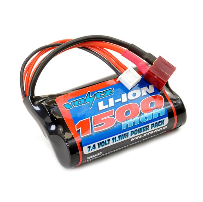 VOLTZ LI-ION 7.4V 1500MAH BATTERY WITH DEANS T-PLUG - Image 1