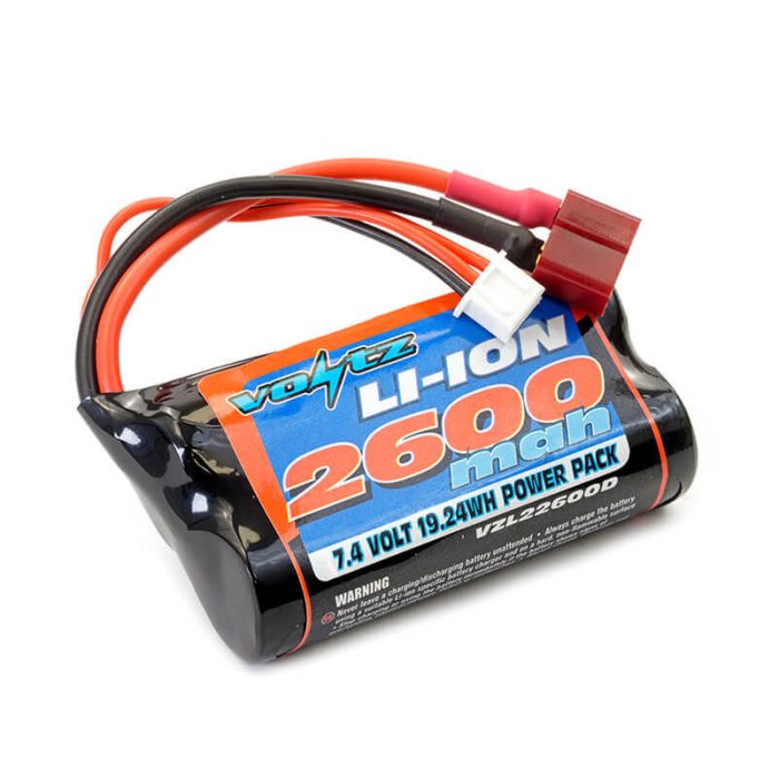 VOLTZ LI-ION 7.4V 2600MAH BATTERY WITH DEANS T-PLUG - Image 1