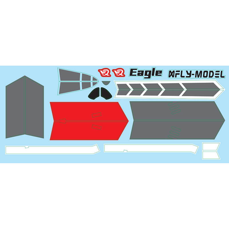 image XFLY EAGLE DECAL SHEET - RED - Image 1