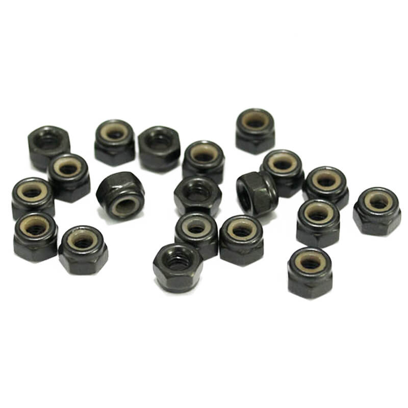 image RC4WD NYLOCK NUTS M3 (BLACK) - Image 1