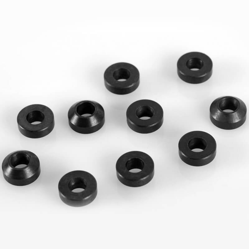 image RC4WD HEAVY DUTY STEEL BLACK 3MM CON WASHERS (10) - Image 1