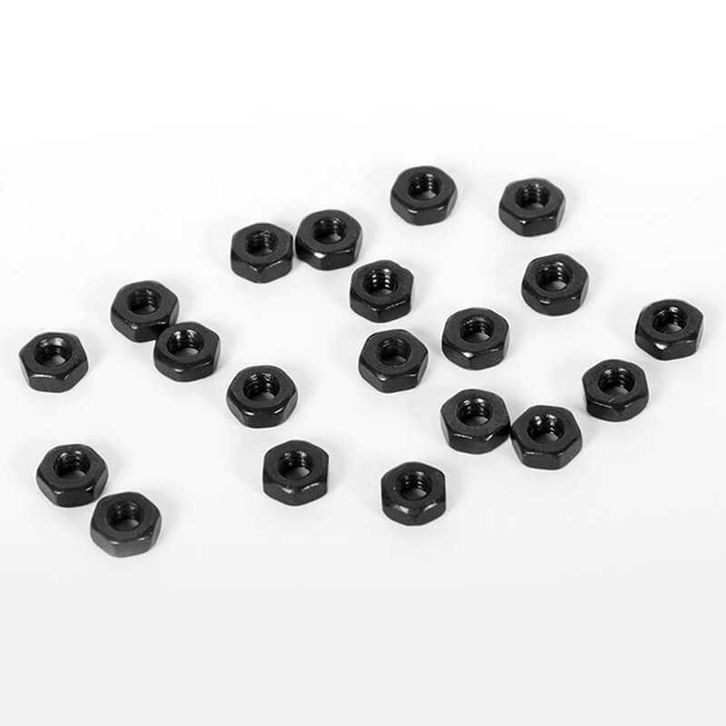 image RC4WD REGULAR M2 BLACK NUTS (20) - Image 1