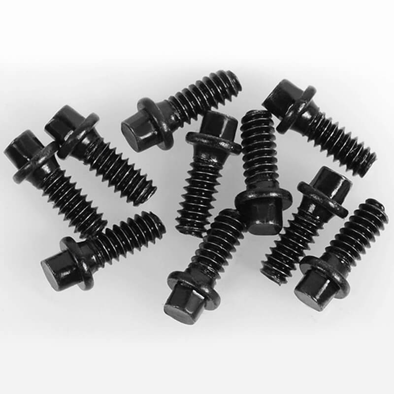 image RC4WD MINIATURE SCALE HEX BOLTS (M1.6 X 4MM) (BLACK) - Image 1