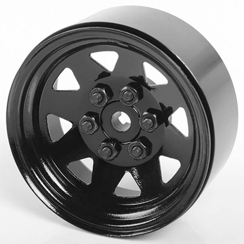 image RC4WD 6 LUG WAGON 1.9" STEEL STAMPED BEADLOCK WHEELS (BLACK) - Image 1