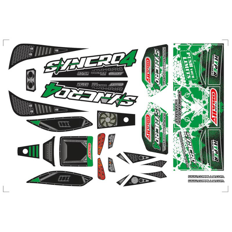 image TEAM CORALLY BODY DECAL SHEET SYNCRO 4 GREEN 1PC - Image 1