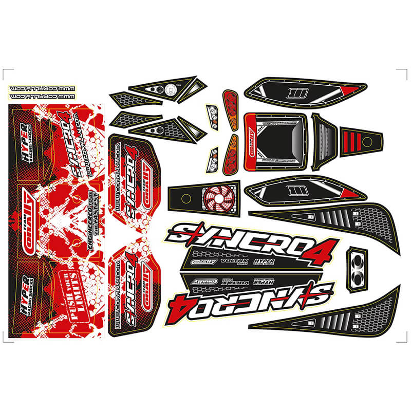 image CORALLY BODY DECAL SHEET SYNCRO PRECUT RED COLOUUR - Image 1
