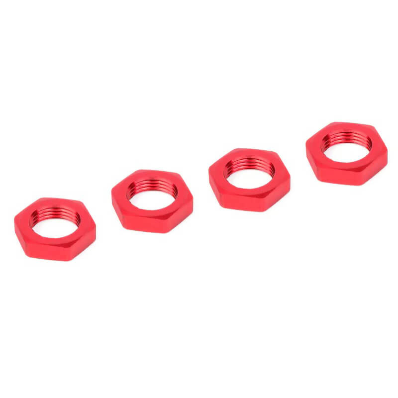 image CORALLY WHEEL NUT SERRATED ALUMINIUM RED 4 PCS - Image 1