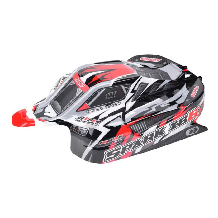 TEAM CORALLY POLYCARBONATE BODY SPARK XB6 RED CUT DECAL SHEET - Image 1