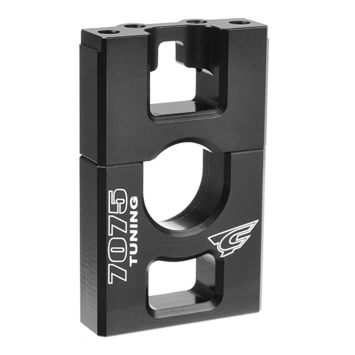 image CORALLY CENTER DIFF BULKHEAD SWISS MADE 7075 T6 BLACK (2PC SET) - Image 1