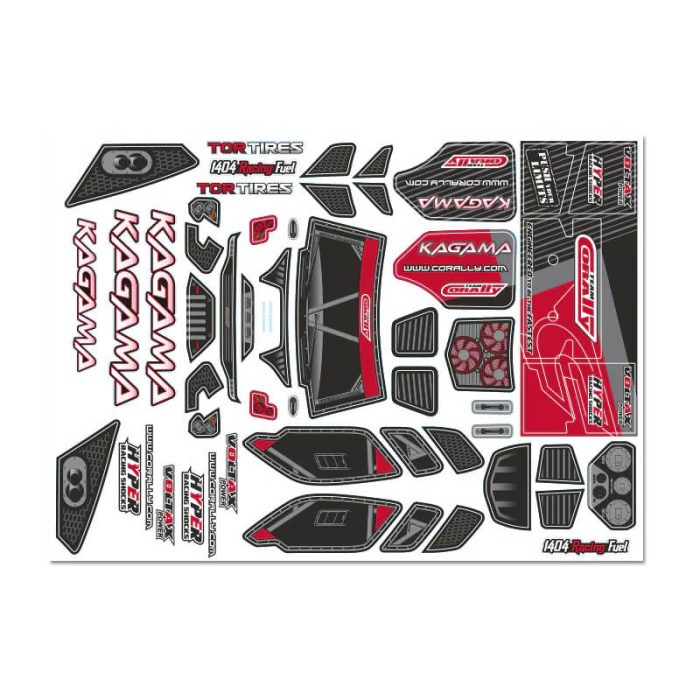 TEAM CORALLY BODY DECAL SHEET KAGAMA RED 1PC - Image 1
