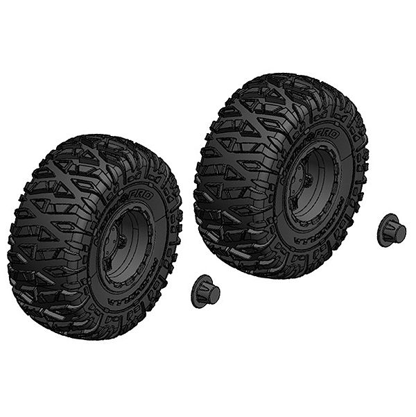 image CORALLY TYRE AND RIM SET TRUCK BLACK RIMS 1 PAIR - Image 1