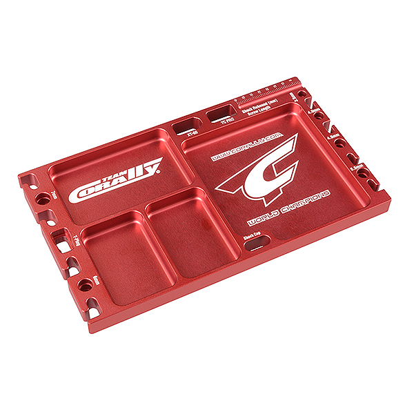 image CORALLY MULTIPURPOSE ULTRA TRAY CNC MACHINED ALUMINIUM RED COLOUR - Image 1