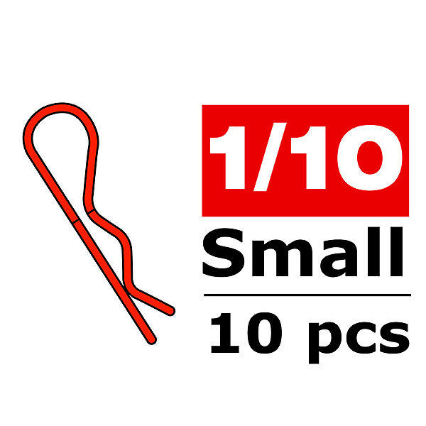 image CORALLY BODY CLIPS 45 BENT SMALL RED 10 PCS - Image 1