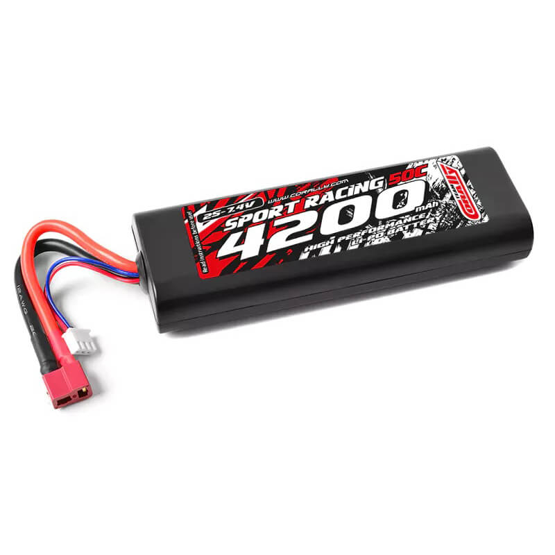 image CORALLY POWER RACING 50C LIPO BATTERY 4200MAH 7.4V T-PLUG 2S - Image 1