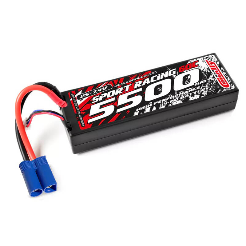 image CORALLY POWER RACING 60C LIPO BATTERY 5500MAH 7.4V EC5 2S - Image 1