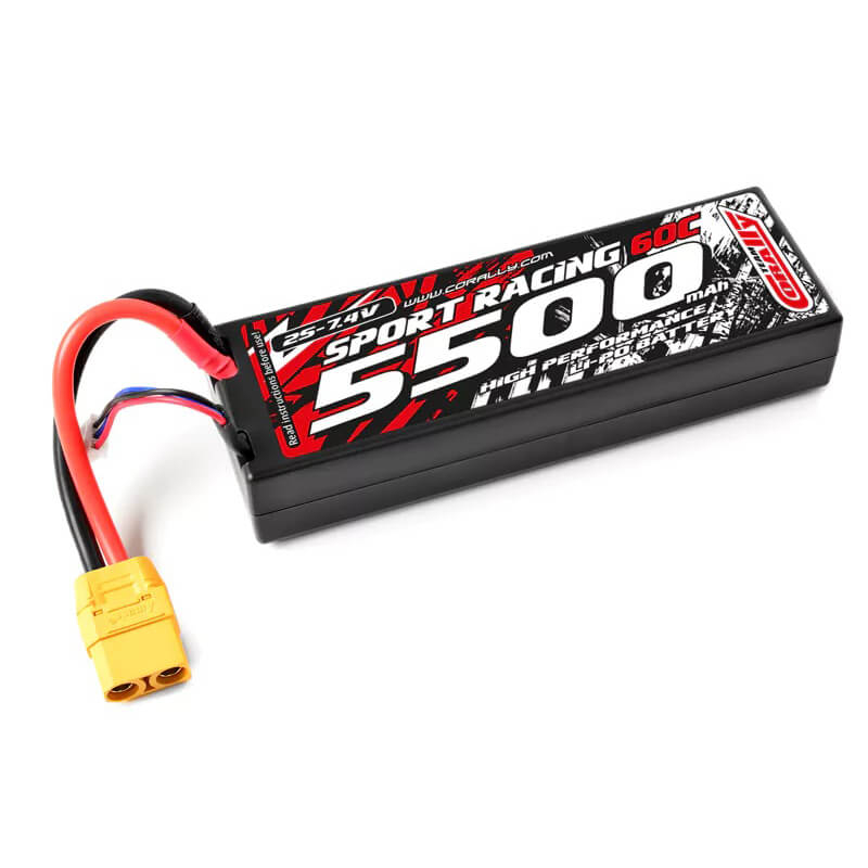 image CORALLY POWER RACING 60C LIPO BATTERY 5500MAH 7.4V XT90 2S - Image 1