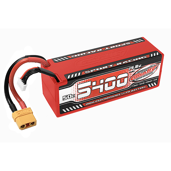image CORALLY SPORT RACING 50C LIPO BATTERY 5400MAH 14.8V STICK 4S HARDWIRE XT90 - Image 1