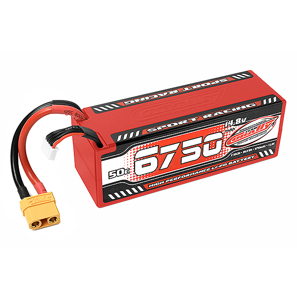 image CORALLY SPORT RACING 50C LIPO BATTERY 6750MAH 14.8V STICK 4S HARDWIRE XT90 - Image 1