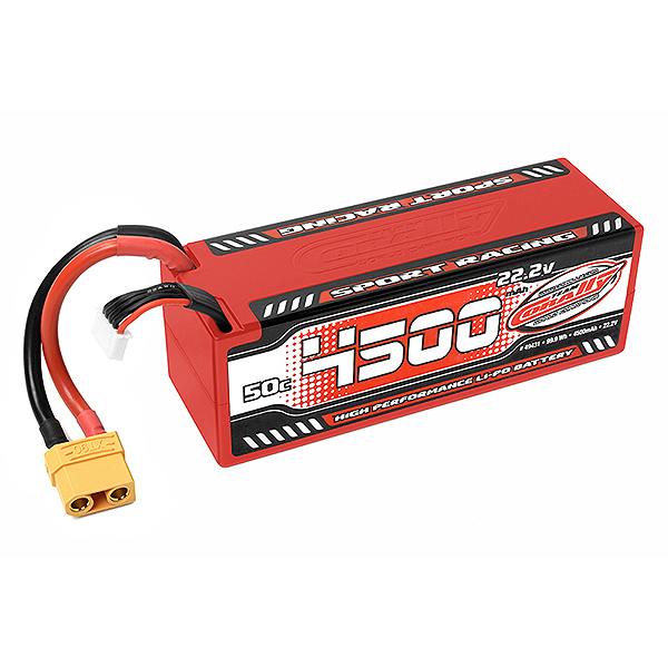 image CORALLY SPORT RACING 50C LIPO BATTERY 4500MAH 22.2V STICK 6S HARDWIRE XT90 - Image 1
