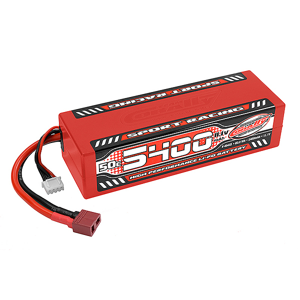 image CORALLY SPORT RACING 50C LIPO BATTERY 5400MAH 11.1V STICK 3S HARDWIRE T-PLUG - Image 1