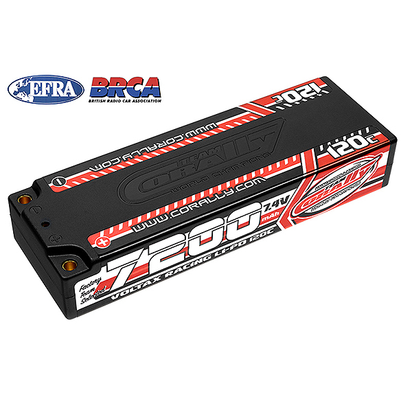 image CORALLY VOLTAX 120C LIPO BATTERY 7200MAH 7.4V STICK 2S 4MM BULLIT - Image 1