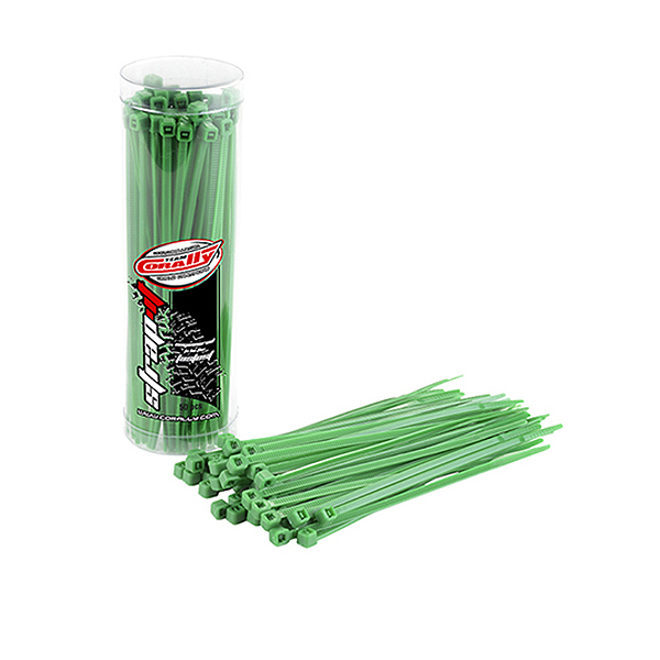 image CORALLY STRAPIT CABLE TIE WRAPS GREEN 2.5X100MM 50 PCS - Image 1