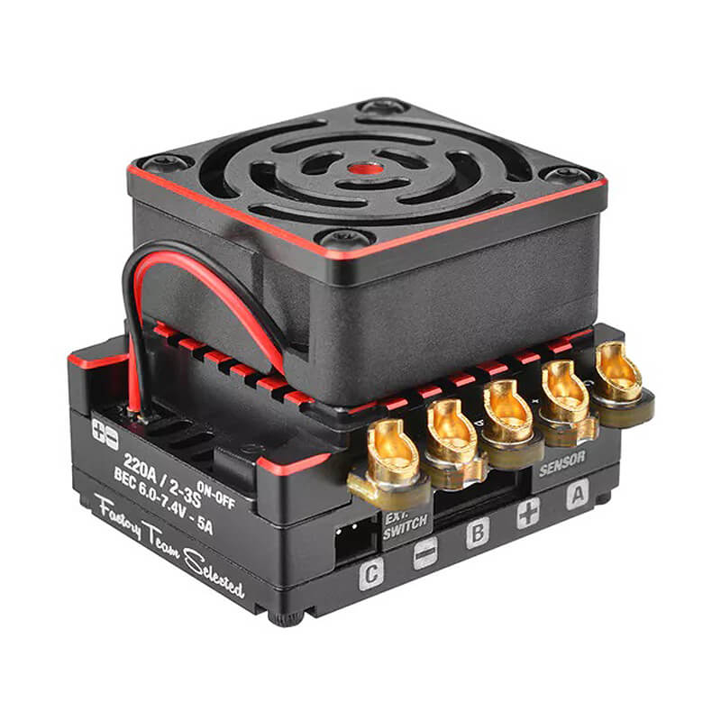 image TEAM CORALLY CMM-10 RACING ESC SENSORED 2-3S 220A BLACK/RED - Image 1