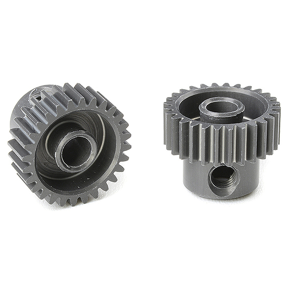 image CORALLY 64 DP PINION SHORT HARD ANODISED AL7075 28 TEETH SHAFT DIA. 3.17MM - Image 1