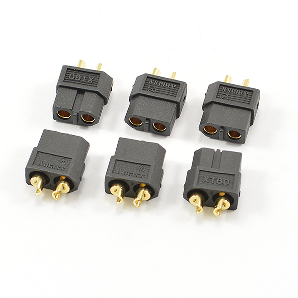 image CENTRO XT-60 BLACK FEMALE CONNECTORS (6PC) - Image 1