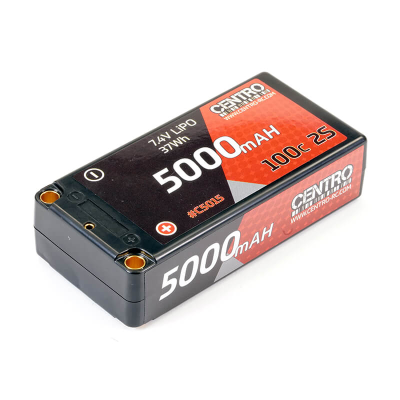 image CENTRO 5000MAH 2S 7.4V 100C HARDCASE SHORTY LIPO BATTERY - Image 1