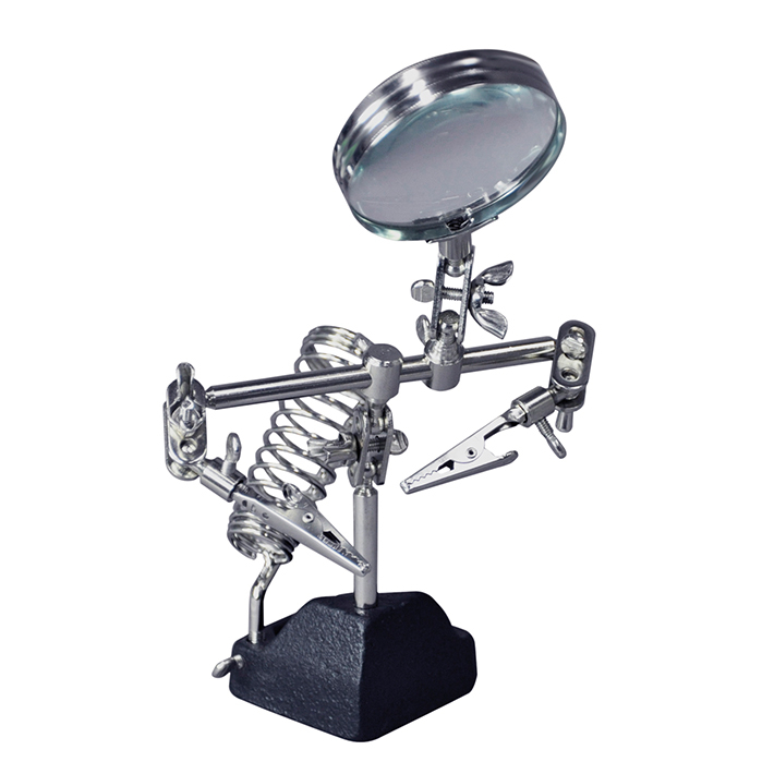 image CML HELPING HANDS w/MAGNIFIER SOLDERING IRON REST & 2 ARMS - Image 1