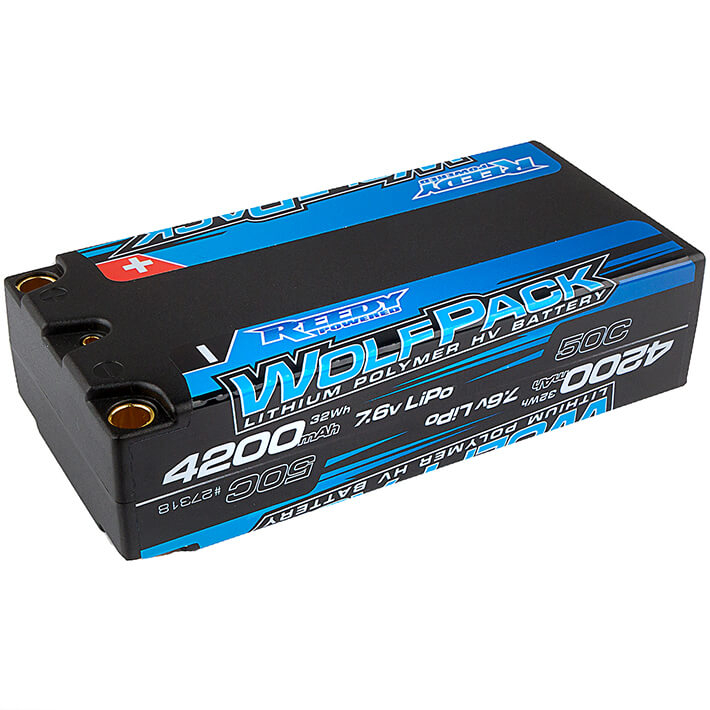 image REEDY WOLFPACK HV-LIPO 4200MAH 50C 7.6V LIPO SHORTY BATTERY - Image 1
